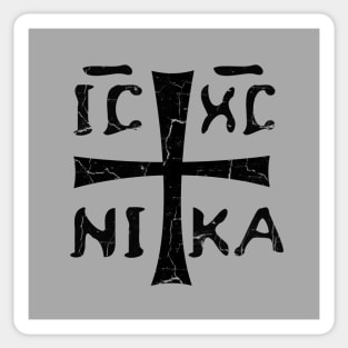 IC XC NIKA Greek Christigram  (meaning Jesus Christ Conquers) black text Sticker